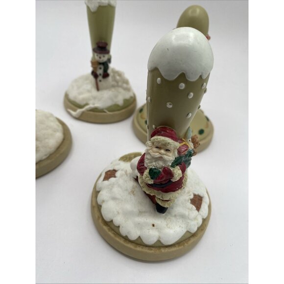 Brown Bag Cookie Art Stamps Press Holiday Christmas 5 pc. Lot Santa Snowman - Picture 6 of 6